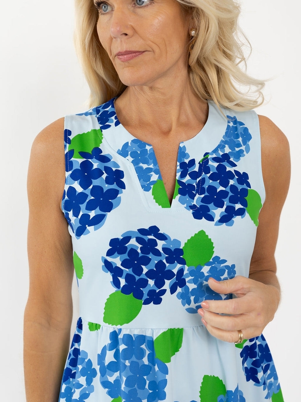 Sailor Sailor Louisa Sleeveless Dress Hydrangea Blue/Blue  Sz S Excellent Condit